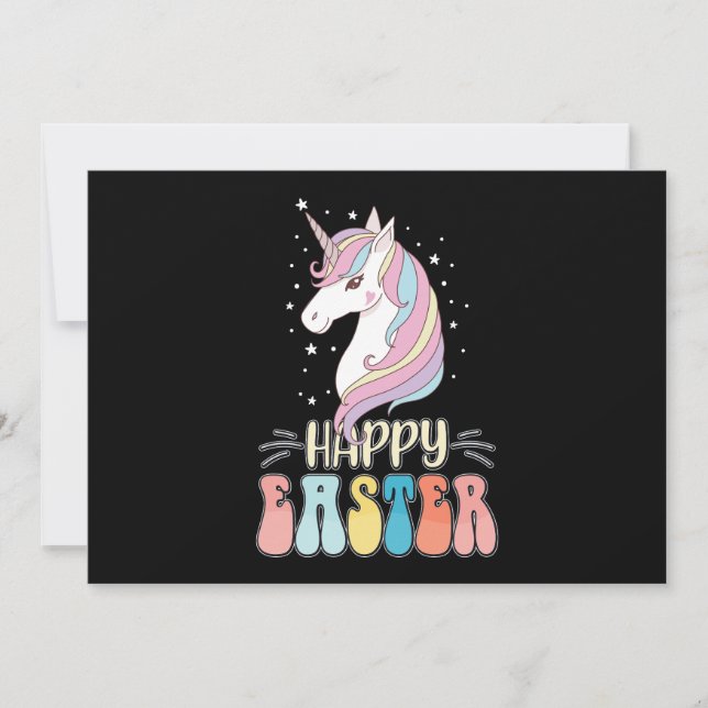Convites Ovos de coelho coelho felz pascoa da Unicorn (Frente)