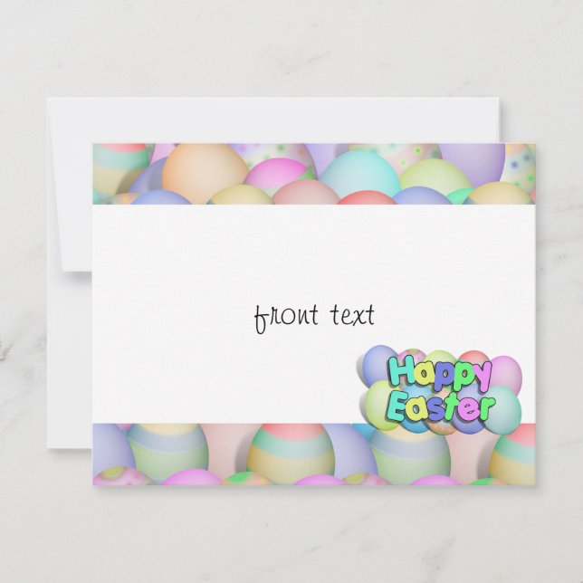 Convites Ovos de Páscoa coloridos - Felz pascoa (Frente)