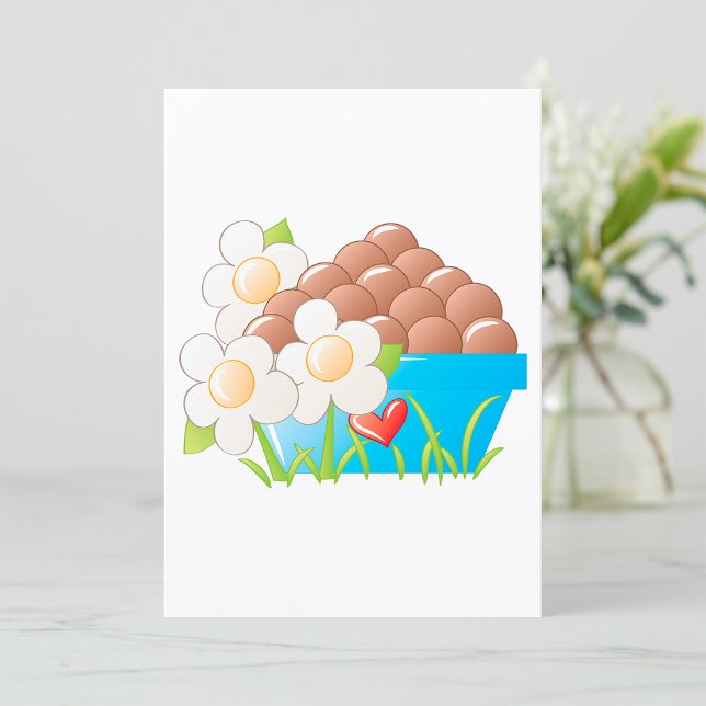 Convites Ovos em Blue Bowl com Flores e Coração (Criador carregado)