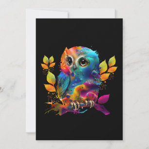 CONVITES OWL COLORFUL ABSTRATO