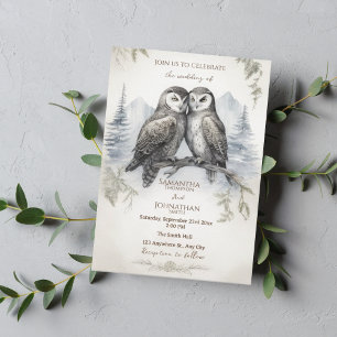 Convites Owl Love Rustic