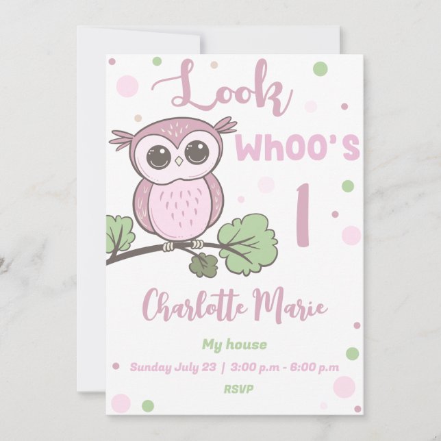 Convites Owl Party (Frente)