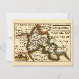 Convites Oxfordshire County Map, Inglaterra