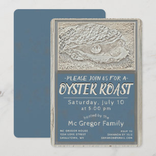Convites Oyster Roast Tan e Azul Para Todos os Usos