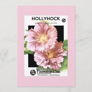 Convites Pacote cor-de-rosa da semente do Hollyhock do