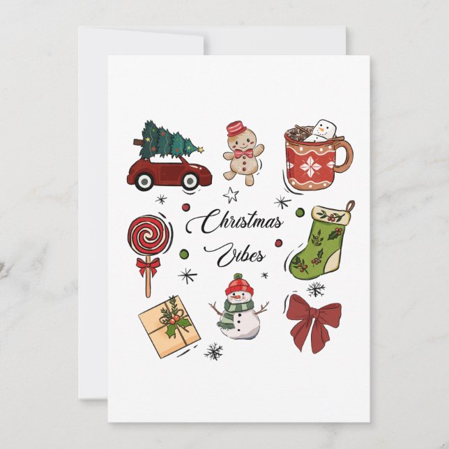 Convites Pacote de Adesivos de Natal Vibrações de Natal (Frente)