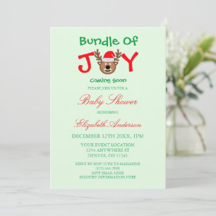 Convites Pacote De Alegria Chá de fraldas De Natal