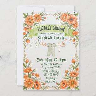 Convites Pacote de Flores Localmente Cultivadas Baby Shower