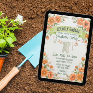 Convites Pacote de Flores Localmente Cultivadas Baby Shower