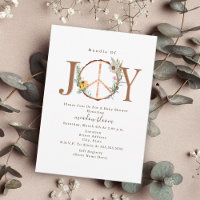 Pacote De Joy Floral Peace Sign Boho Chá de fralda