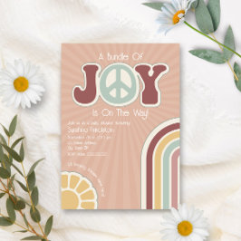 Convites Pacote de Joy Muted Rainbow Peace Sign Chá de fral