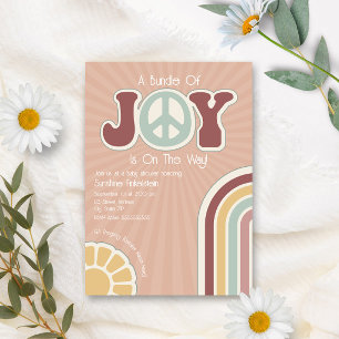 Convites Pacote de Joy Muted Rainbow Peace Sign Chá de fral