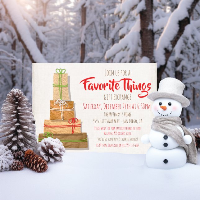 Convites Pacotes de papel castanho para troca de presentes  (Criador carregado)