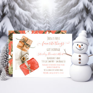 Convites Pacotes de papel castanho para troca de presentes