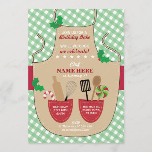 Convites Padaria Apron Festa de aniversário Girls Natal
