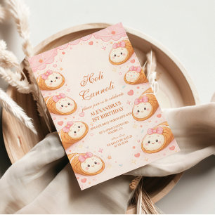 Convites Padaria Doce Cannoli Bow Aniversário de 1 Ano