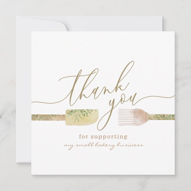 Convites Padaria pasteleira patisseriaria obrigado você (Frente)