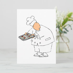 Convites Padeiro Chef de Desenho Animado Divertido com Band