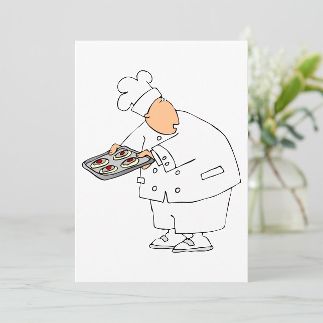 Convites Padeiro Chef de Desenho Animado Divertido com Band (Criador carregado)