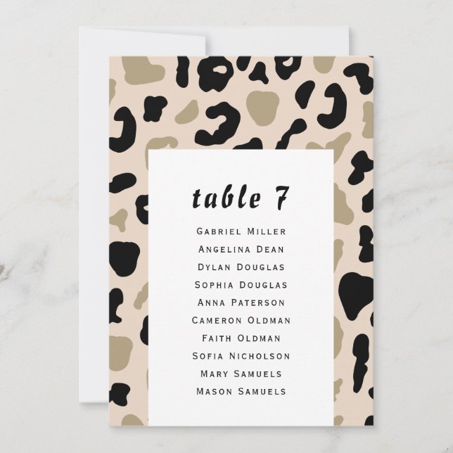 Convites Padrão bege cinza. Gráfico de assentos de convidad (Frente)