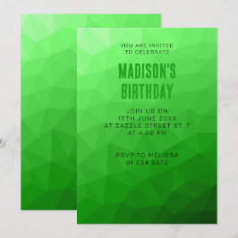 Convites Padrão brilhante de malha geométrica verde-claro