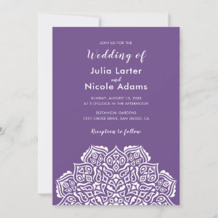 Convites Padrão Clássico Geométrico de Mandala para Casamen