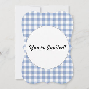 Convites Padrão clássico Gingham azul verificado