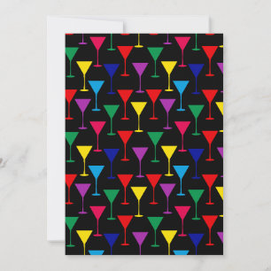 Convites Padrão Colorido Martini Cocktail