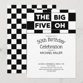 Convites Padrão com verificação de branco preto-e-Festa de 