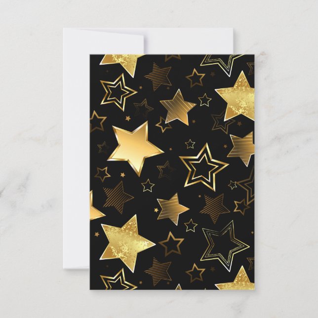 Convites Padrão contínuo com Estrelas Douradas (Frente)