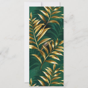 Convites Padrão contínuo com samambaias douradas