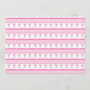Convites Padrão contínuo de laço rosa pastel - Estética fof