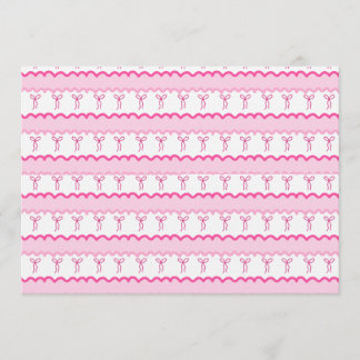 Convites Padrão contínuo de laço rosa pastel - Estética fof
