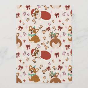 Convites Padrão contínuo de Natal fofo do Corgi