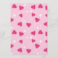 Padrão contínuo de pirulito de coração rosa fofo