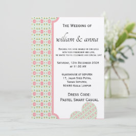 Convites Padrão contínuo floral pastel fofo doce rosa