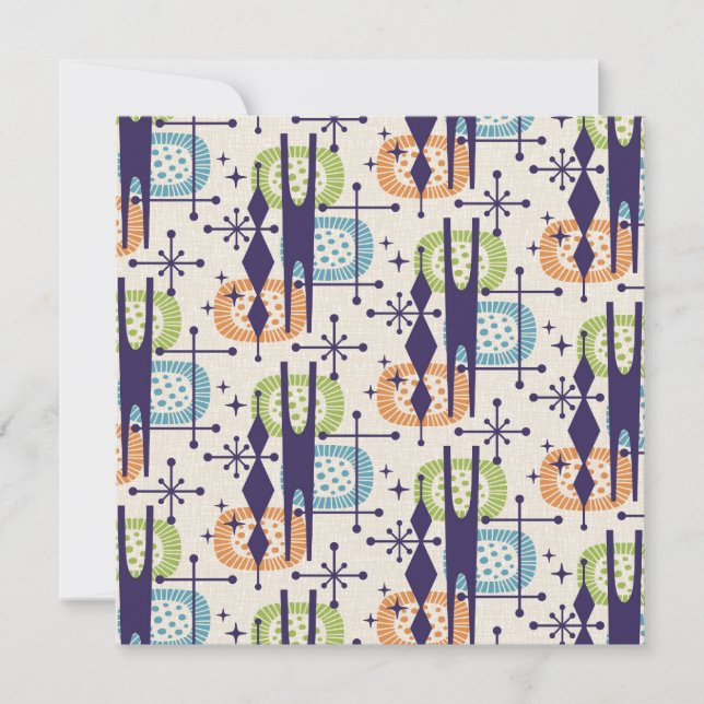 Convites Padrão de Abstrato de idade atômica moderna do mei (Frente)