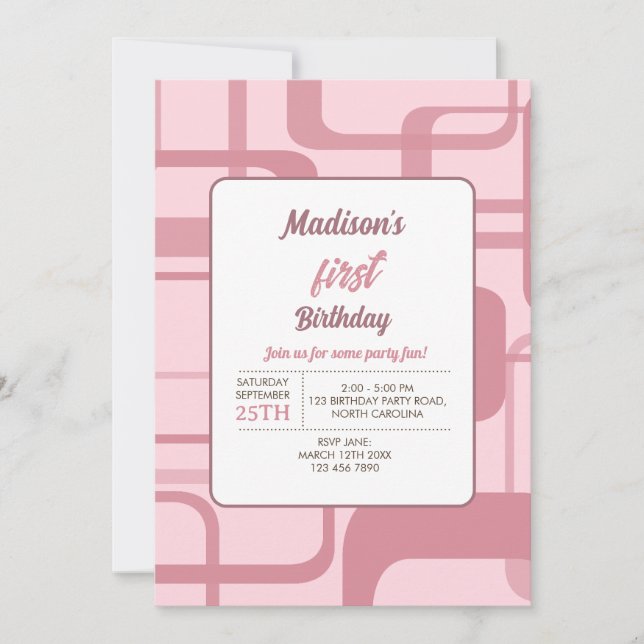 Convites Padrão de Abstrato retrorreflector rosa (Frente)