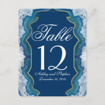 Padrão de Ágata Elegante Bonito Azul Turquesa Geod