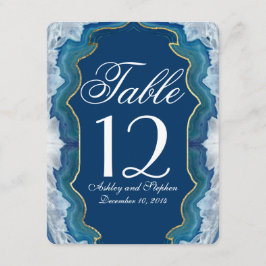 Convites Padrão de Ágata Elegante Bonito Azul Turquesa Geod