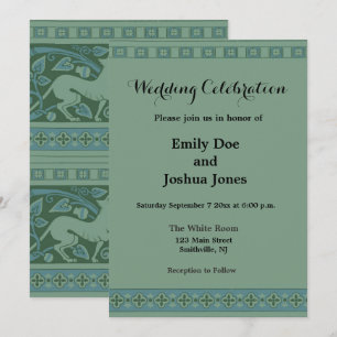 Convites Padrão de Animal de Estimação Art Deco Nouveau Cão