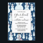 Convites Padrão de Aquarela Azul Snowman, Gelado, Gelado<br><div class="desc">Este design de inverno bonito e artístico é perfeito para o feriado. Ele apresenta um padrão de boneco de neve vermelho-escuro, preto, laranja e vermelho-queimado pintado manualmente sobre um fundo azul escuro. É adorável, doce, moderno e festivo. Aproveite esta design original pintada à mão feita pela artista de La Femme,...</div>