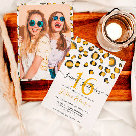 Convites Padrão de aquarela do leopardo selvagem moderno Sw