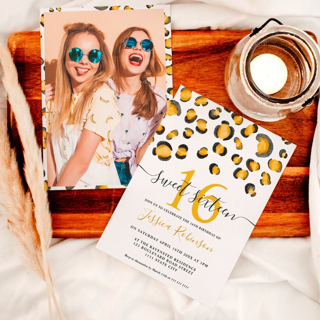 Convites Padrão de aquarela do leopardo selvagem moderno Sw (Criador carregado)