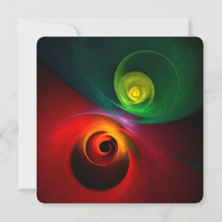 Convites Padrão de Arte Abstrata Moderna Yin Yang Verde Ver