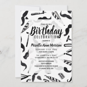 Convites Padrão de Barreira de Aquarela do Derrame de Barr