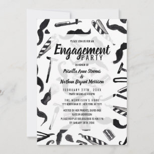 Convites Padrão de Barreira de Aquarela do Derrame de Barra