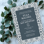 Convites Padrão de Boho Moderno Personalizado B'nai Bat Bar<br><div class="desc">Cartão perfeito para anunciar um bar mitzvah, bat mitzvah ou outra celebração judaica! Mão fez arte para você! TOTALMENTE PERSONALIZÁVEL! Clique em "Personalizar" acima para editar o texto. Clique em "editar usando a ferramenta design" para ajustar as fontes, as cores e os posicionamentos e para excluir o design do verso,...</div>