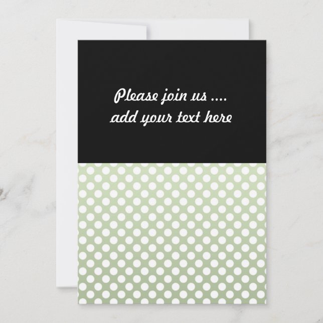 Convites Padrão de Bolinhas Verde e Branco da cinza (Frente)