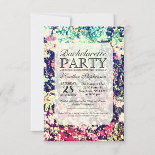 Convites Padrão de Colagem Floral Elegante Multicolor